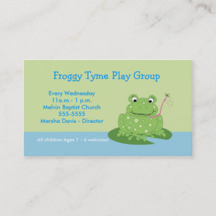Modèle de carte de visite de Froggy de grenouille