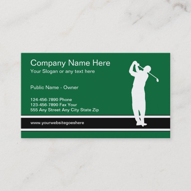 Modèle de carte de visite de golf (Devant)