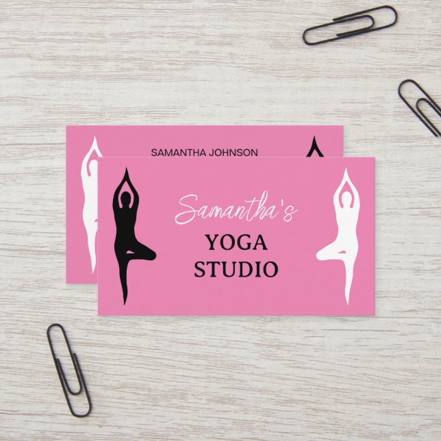 Modèle de carte de visite de l'atelier de Yoga (Devant/Arrière en situation)