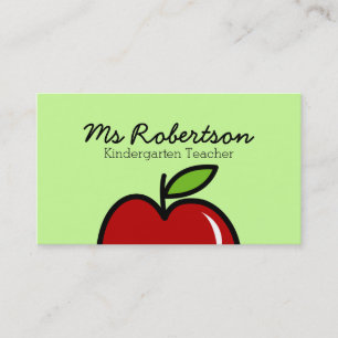 Modèle de carte de visite de l'enseignant avec pom
