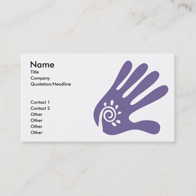 Modèle de carte de visite de main de massage (Devant)