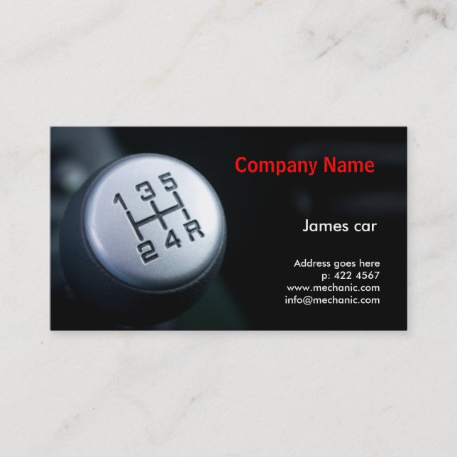 Modèle de carte de visite de Mechanic Company (Devant)