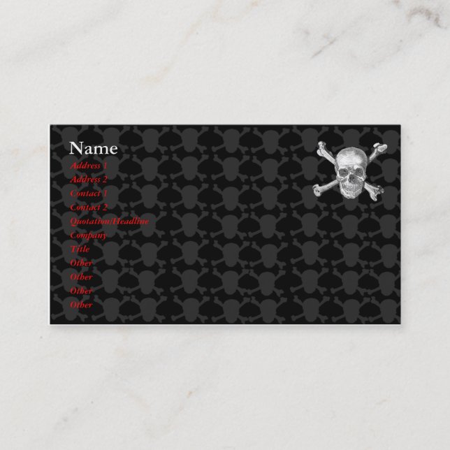Modèle de carte de visite de pirate (Devant)