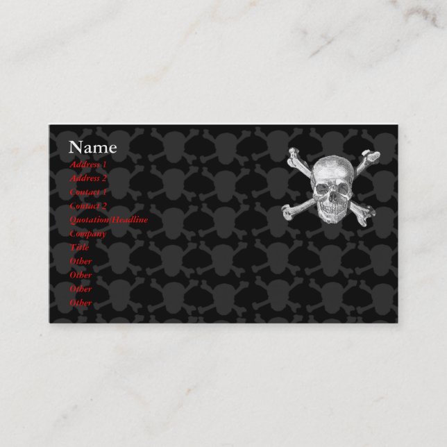 Modèle de carte de visite de pirate (Devant)