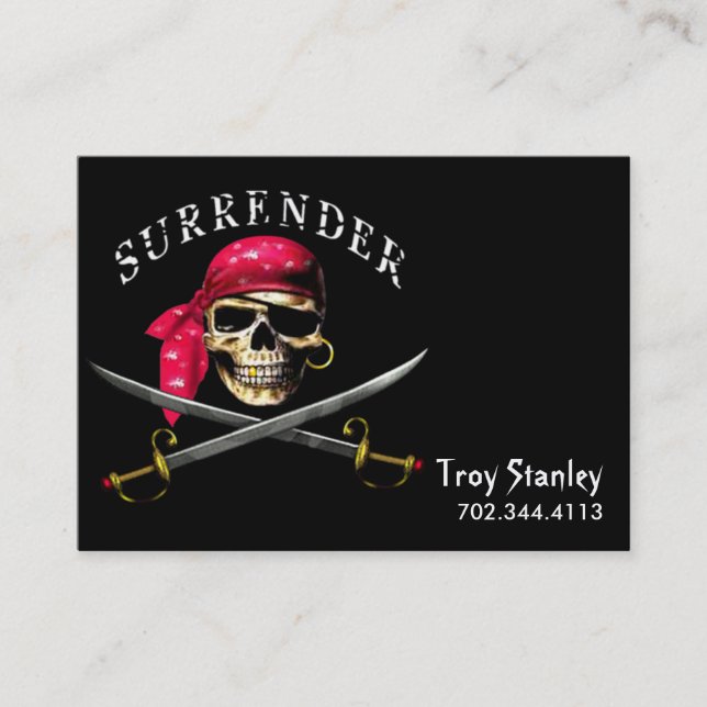 Modèle de carte de visite de pirate de reddition (Devant)