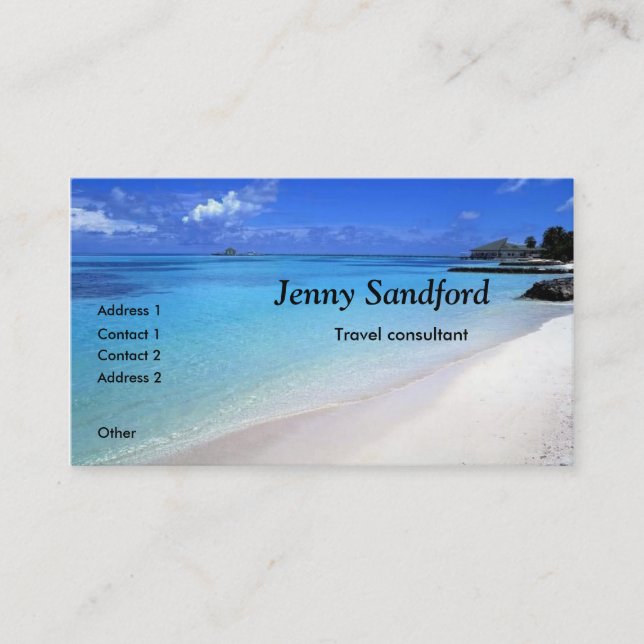 Modèle de carte de visite de plage de consultant (Devant)