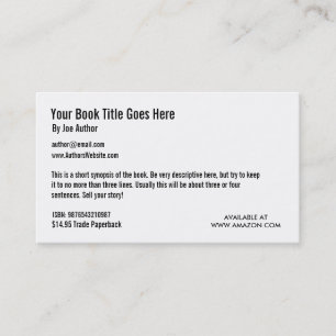 Modèle de carte de visite de promotion de livre