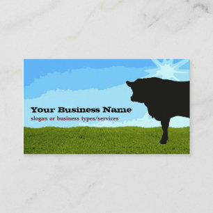 Modèle de carte de visite de silhouette de vache à