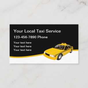 Modèle de carte de visite de taxi jaune moderne