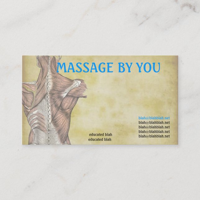 Modèle de carte de visite de thérapeute de massage (Devant)
