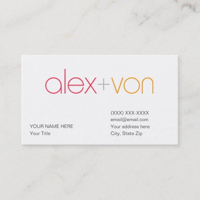 modèle de carte de visite de von d'Alex (avec (Devant)
