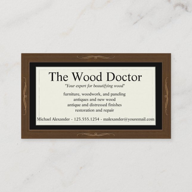 Modèle de carte de visite de Woodlook (Devant)