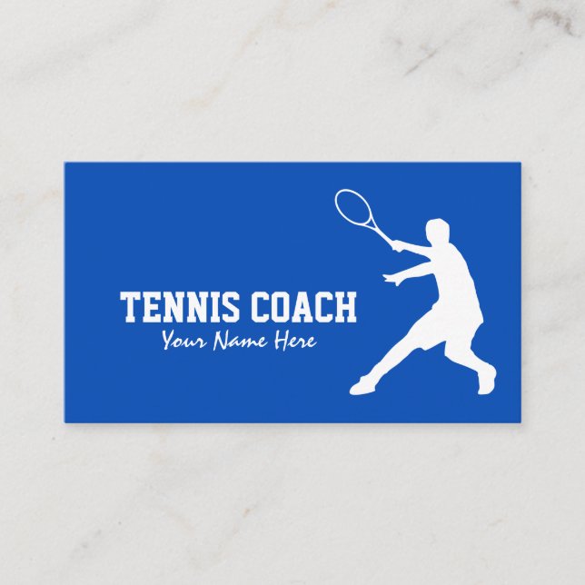 Modèle de carte de visite d'entraîneur de tennis (Devant)