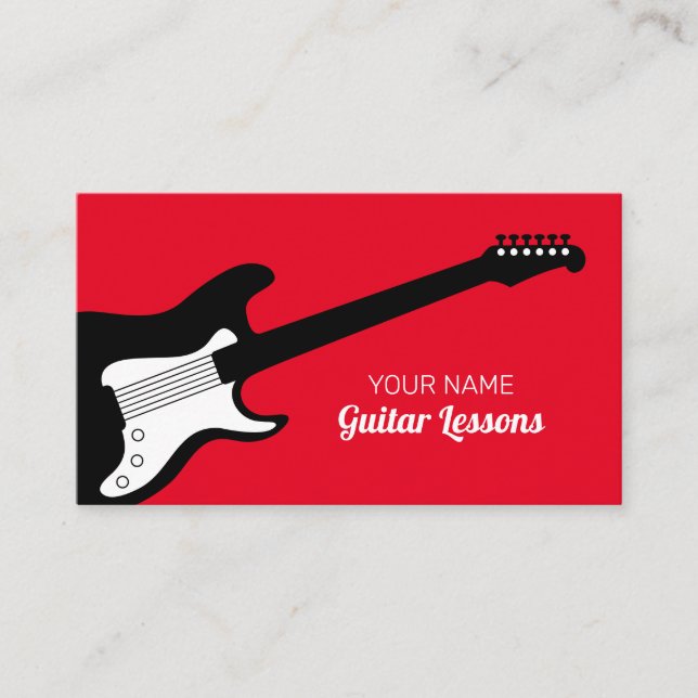 Modèle de carte de visite des leçons de guitare él (Devant)
