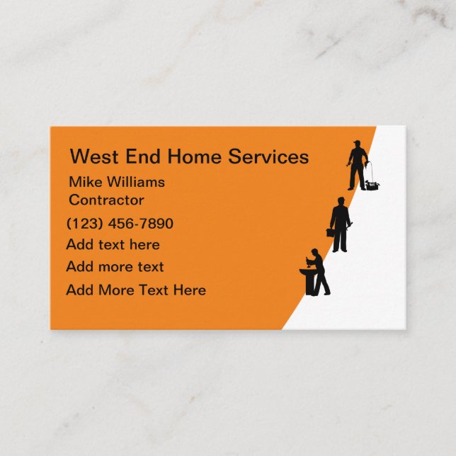 Modèle de carte de visite des services à domicile  (Devant)