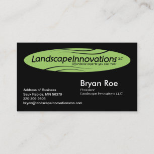 Modèle de carte de visite d'innovations de paysag