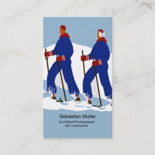 Modèle de carte de visite d'instructeur de ski