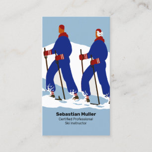 Modèle de carte de visite d'instructeur de ski