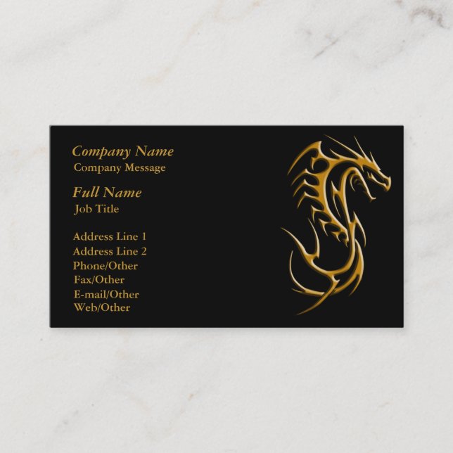 Modèle de carte de visite Dragon tendance (Devant)