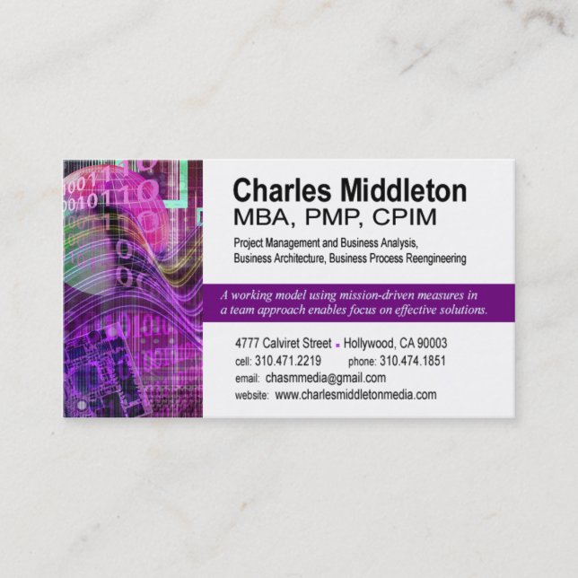 Modèle de carte de visite du Cyber Tech-1 (Devant)