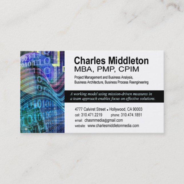 Modèle de carte de visite du Cyber Tech-1 (Devant)