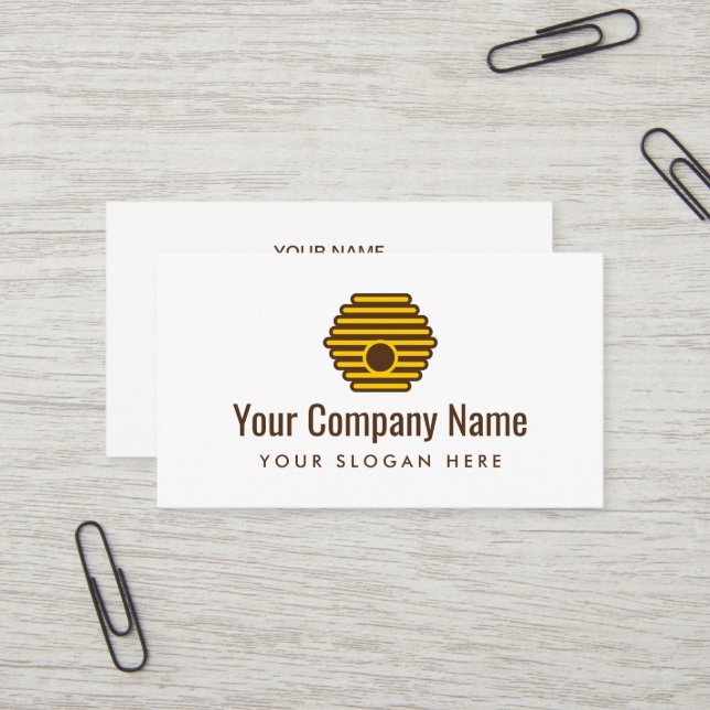 Modèle de carte de visite du logo Beehive (Devant/Arrière en situation)