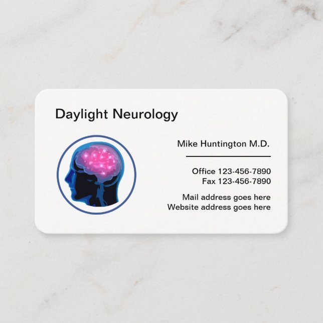 Modèle de carte de visite du logo moderne du neuro (Devant)