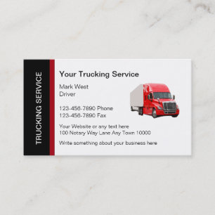 Modèle de carte de visite du service de camionnage
