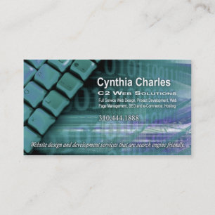 Modèle de carte de visite du Web Design-1 (aqua)
