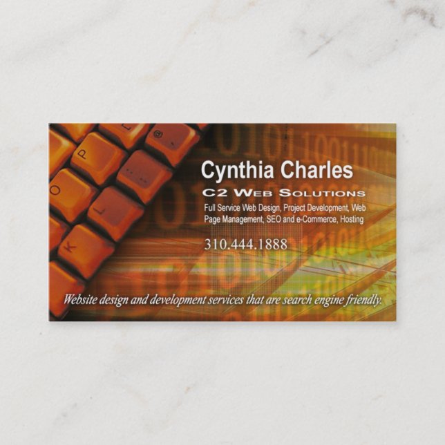 Modèle de carte de visite du Web Design-1 (orange) (Devant)