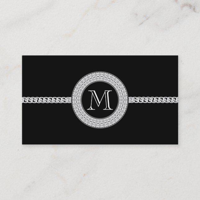 Modèle de carte de visite élégant Monogramme (Devant)