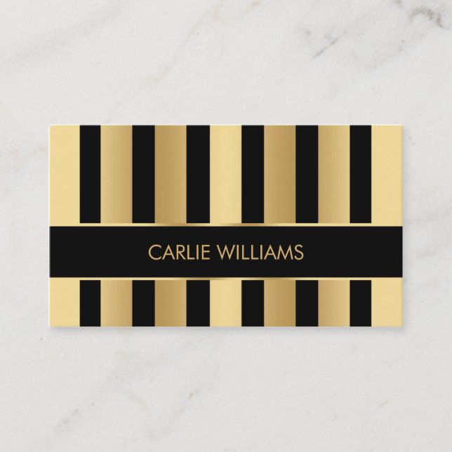 Modèle de carte de visite en noir et or (Devant)