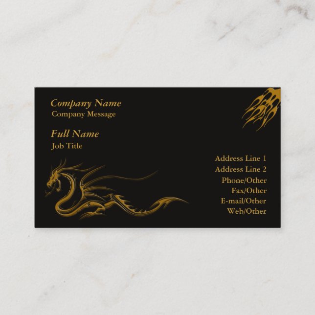Modèle de carte de visite Fire and Dragon tendance (Devant)