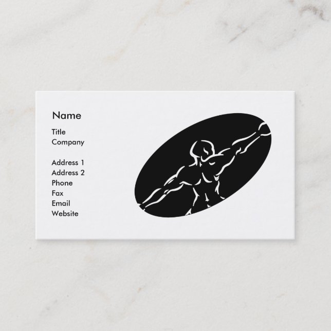 Modèle de carte de visite Fitness - noir (Devant)