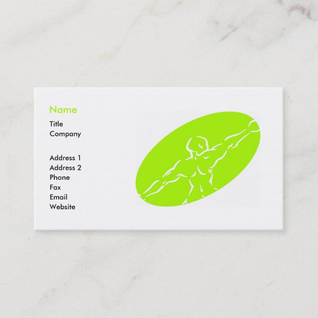 Modèle de carte de visite Fitness - vert clair (Devant)
