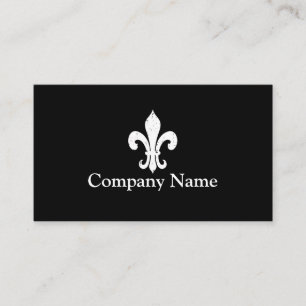 Modèle de carte de visite Fleur de lis Noir