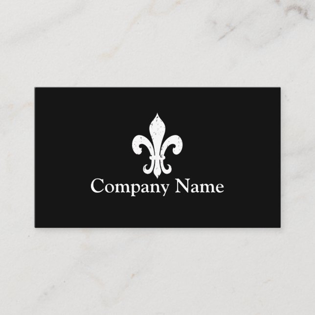 Modèle de carte de visite Fleur de lis | Noir (Devant)