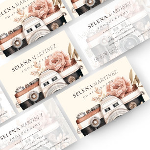 Modèle de carte de visite florale Boho pour la pho