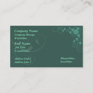 Modèle de carte de visite florale verte élégant