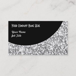 Modèle de carte de visite Glitz "Argent" Black Cur