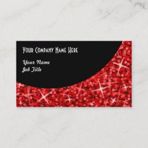 Modèle de carte de visite Glitz Red Black Curve