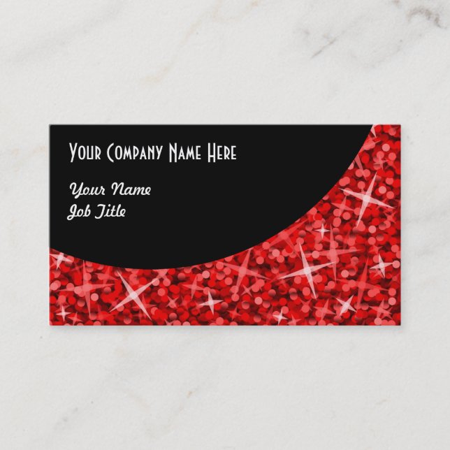 Modèle de carte de visite Glitz Red Black Curve (Devant)