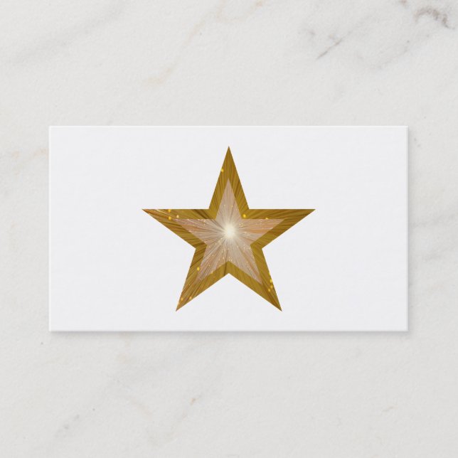 Modèle de carte de visite Gold Star blanc (Devant)