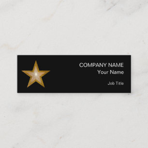Modèle de carte de visite Gold Star mince noir