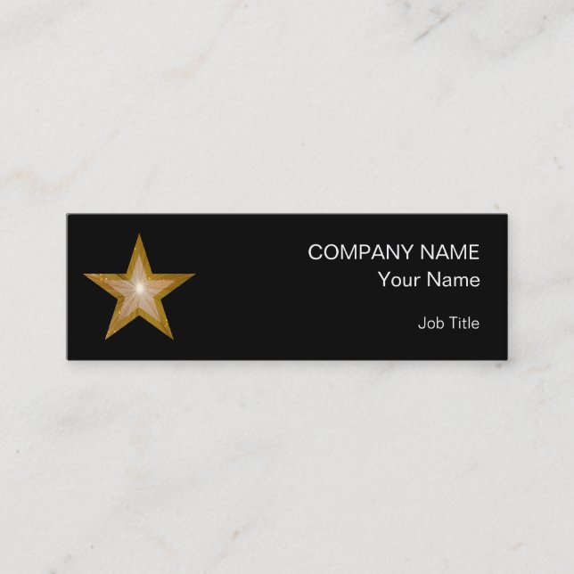 Modèle de carte de visite Gold Star mince noir (Devant)