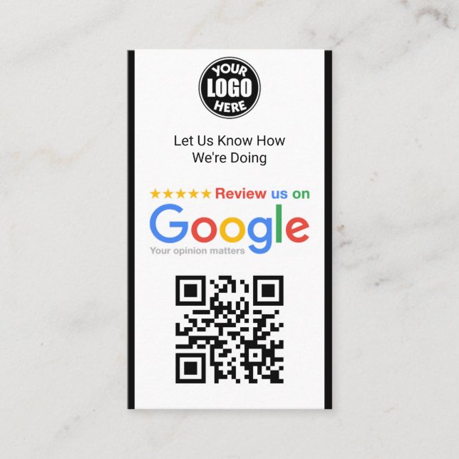 Modèle de carte de visite Google Review minimalist (Devant)