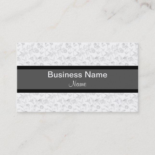 Modèle de carte de visite Gris Damas Design (Devant)
