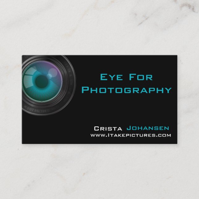 Modèle de carte de visite Lens Photographe (Devant)