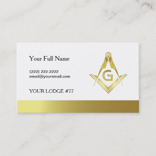 Modèle de carte de visite maçonnique Gold   Fran