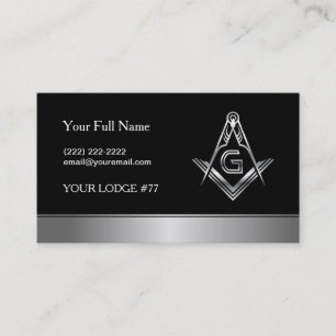Modèle de carte de visite maçonnique Silver   Free